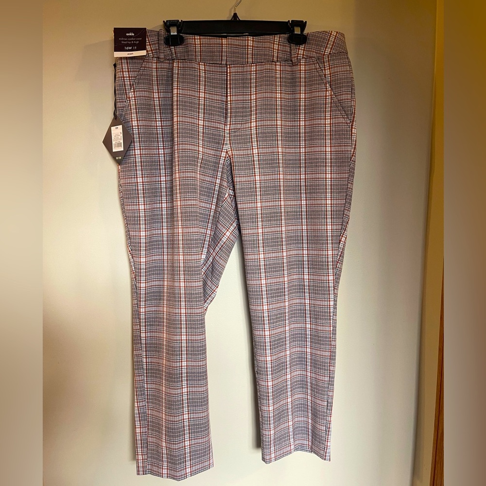 Ava & Viv | NWT plaid ankle length business trousers | size 16W